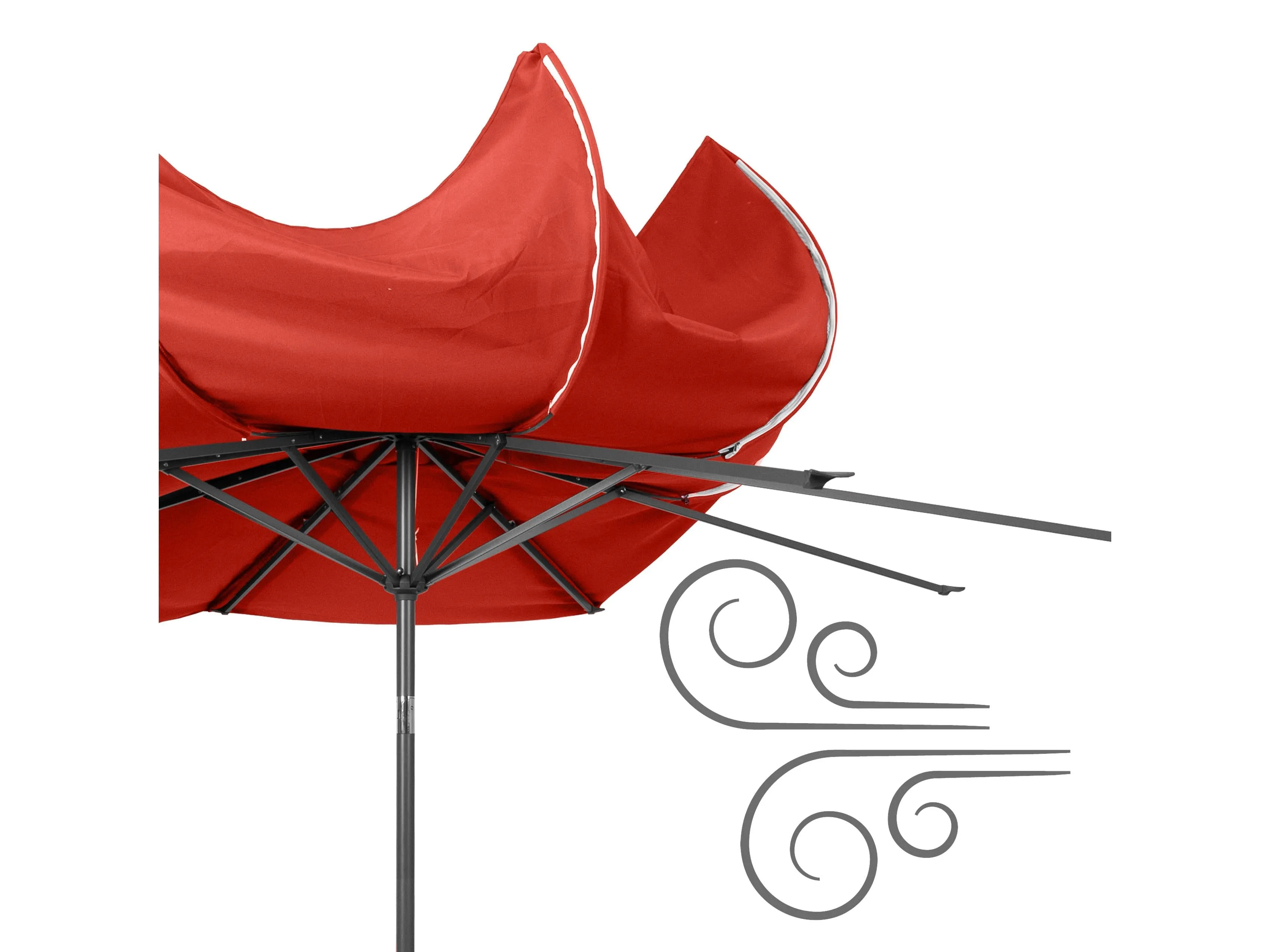 10ft Wind Resistant Crimson Red Patio Umbrella