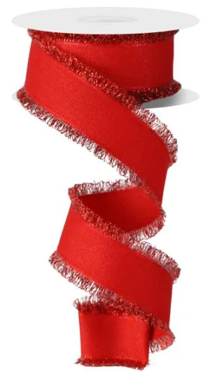 1.5"x10yd Fuzzy Edge, Red  NV2