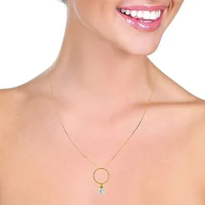 4 Carat 14K Solid Yellow Gold Necklace Briolette Pearl