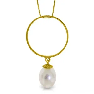 4 Carat 14K Solid Yellow Gold Necklace Briolette Pearl