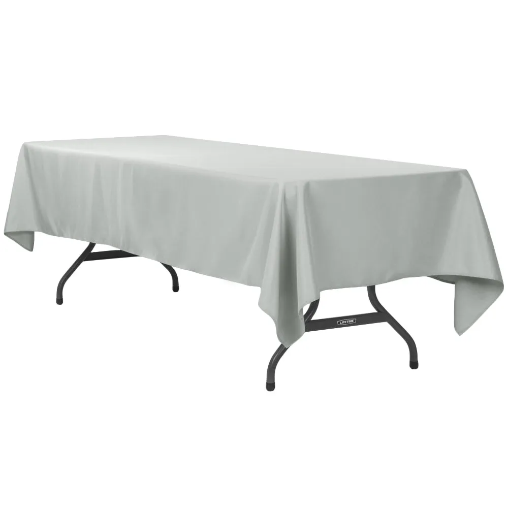 60"x120" Rectangular Polyester Tablecloth - Gray/Silver