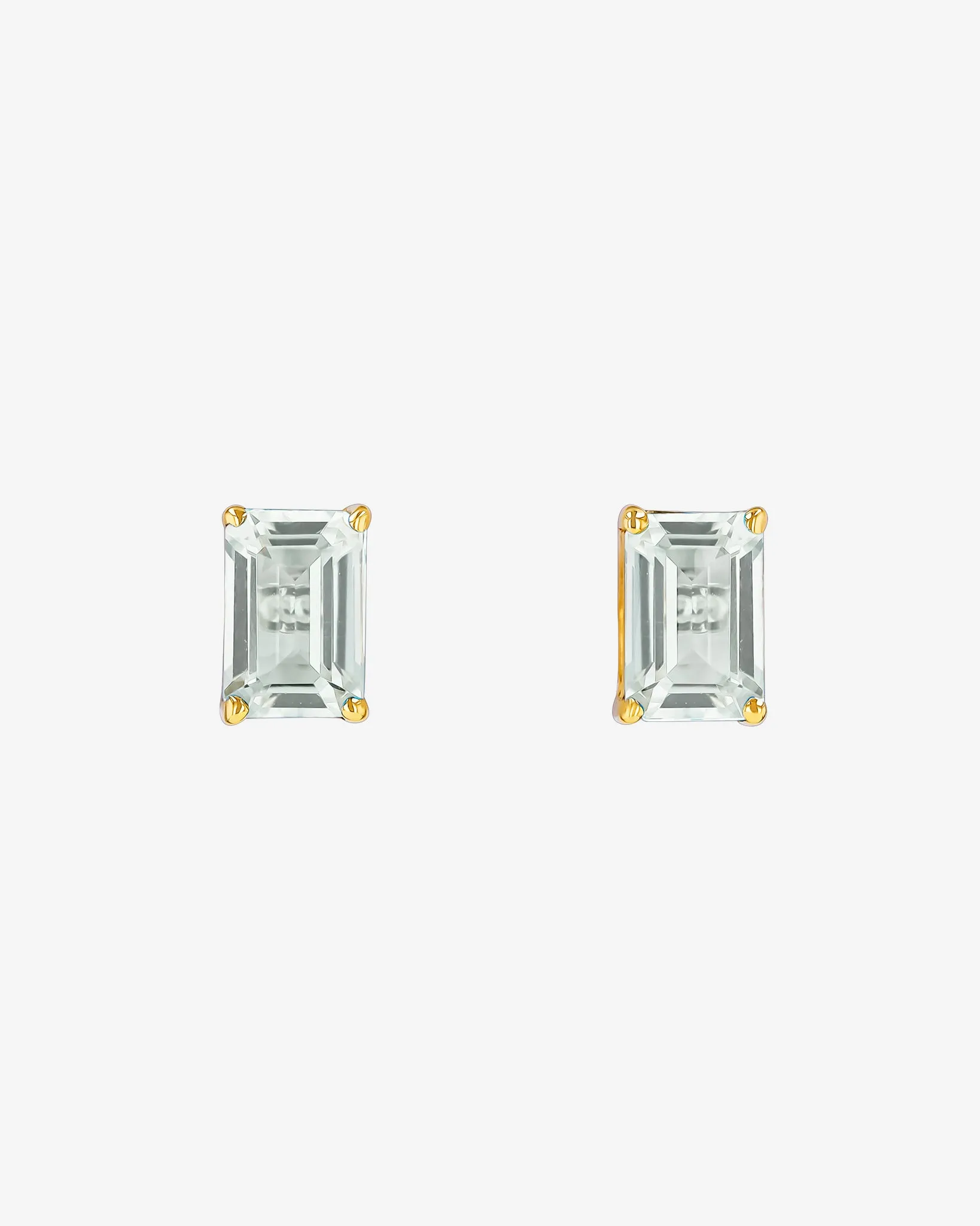 Amalfi Emerald Cut Green Amethyst Studs