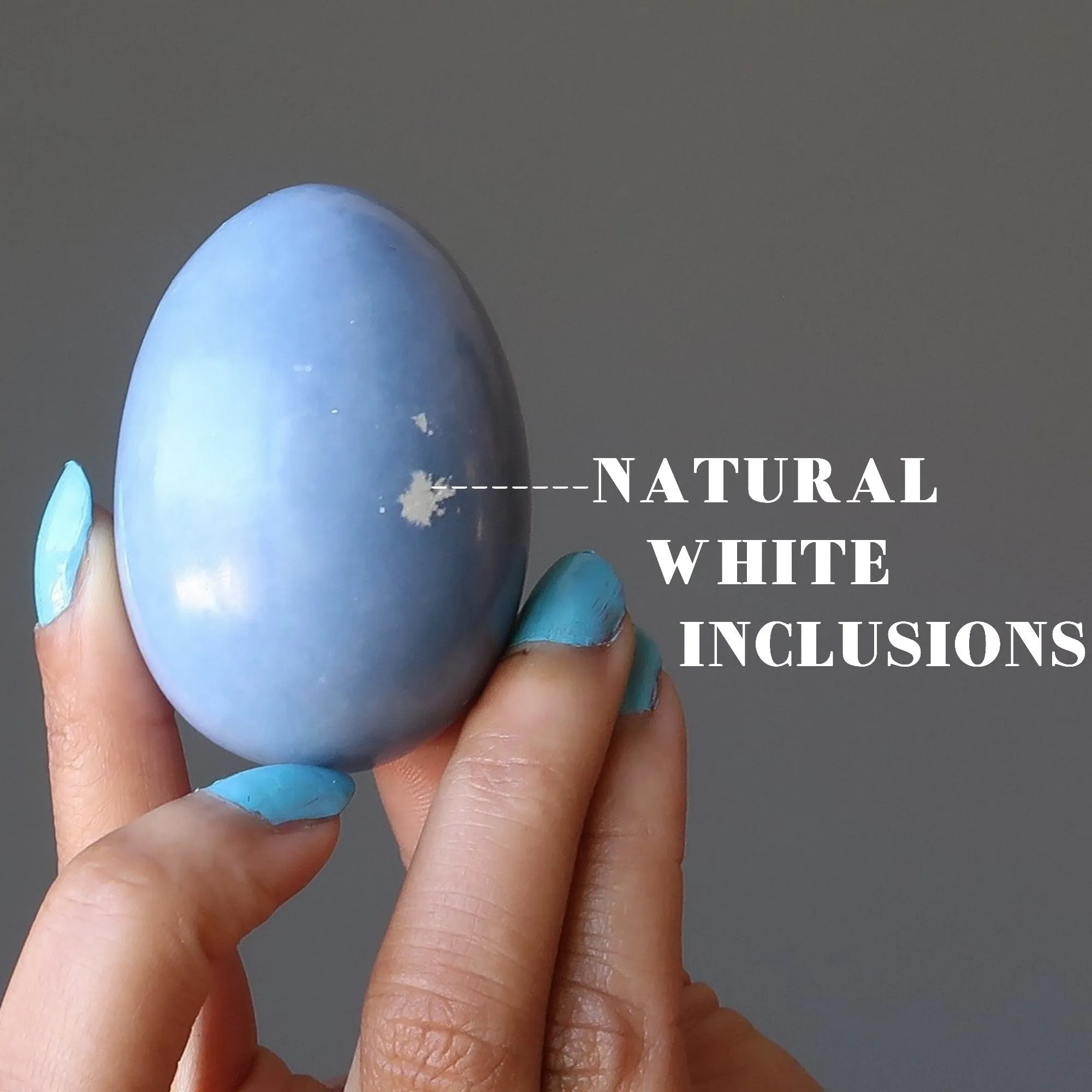 Angelite Egg Blue Celestial Guardian Gemstone