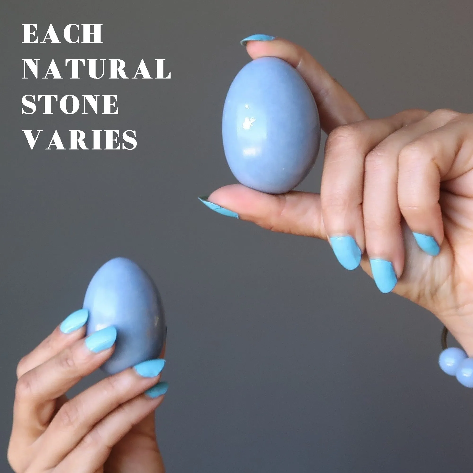 Angelite Egg Blue Celestial Guardian Gemstone