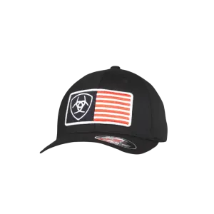 Ariat Men's Unique Usa Flag Shield Black Cap