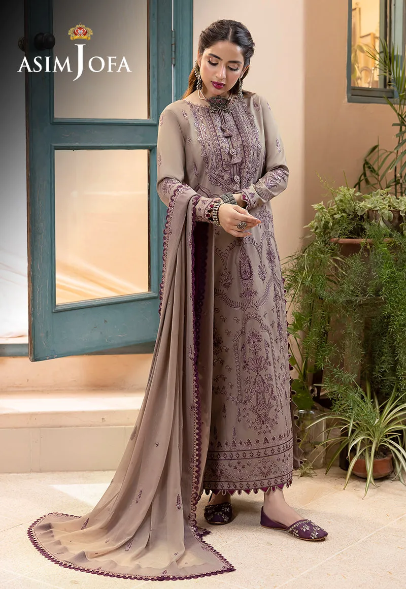 Asim Jofa Shadow Work Lawn Silk Collection – AJSW-23