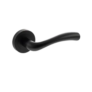 Atlantic STATUS Texas Lever Door Handle on Round Rose - Matt Black