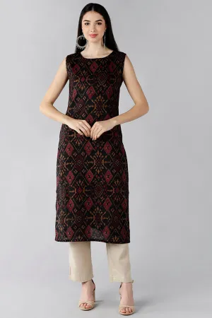 Black Ethnic Motifs Printed Kurtas