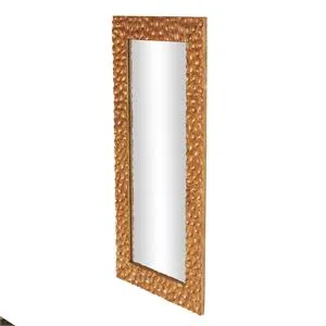 Brown Wood Texture Concave Honey Comb Floor Mirror