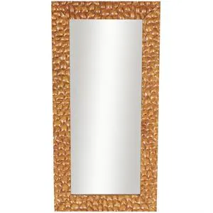 Brown Wood Texture Concave Honey Comb Floor Mirror