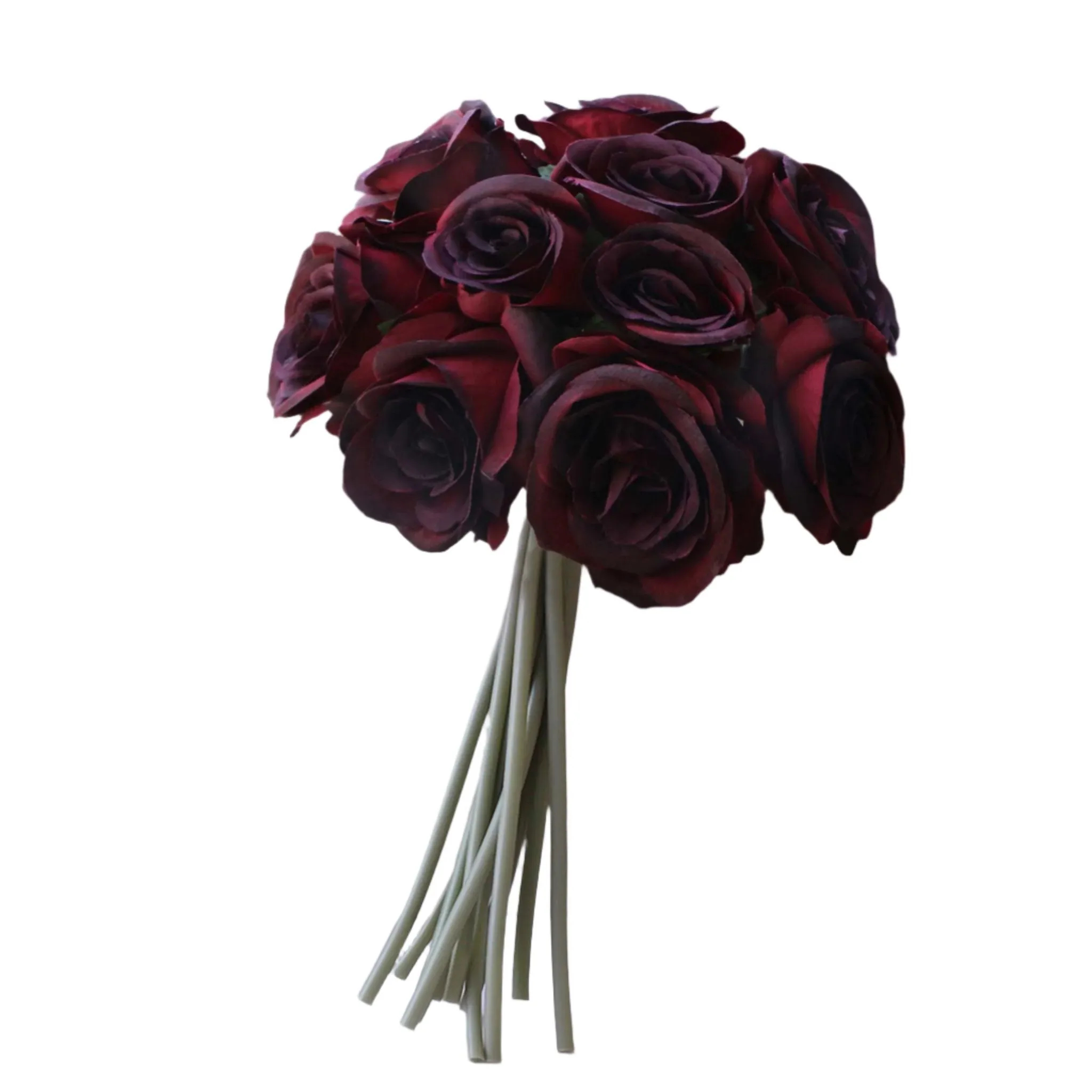 Burgundy Roses Bouquet Artificial Wedding Flowers