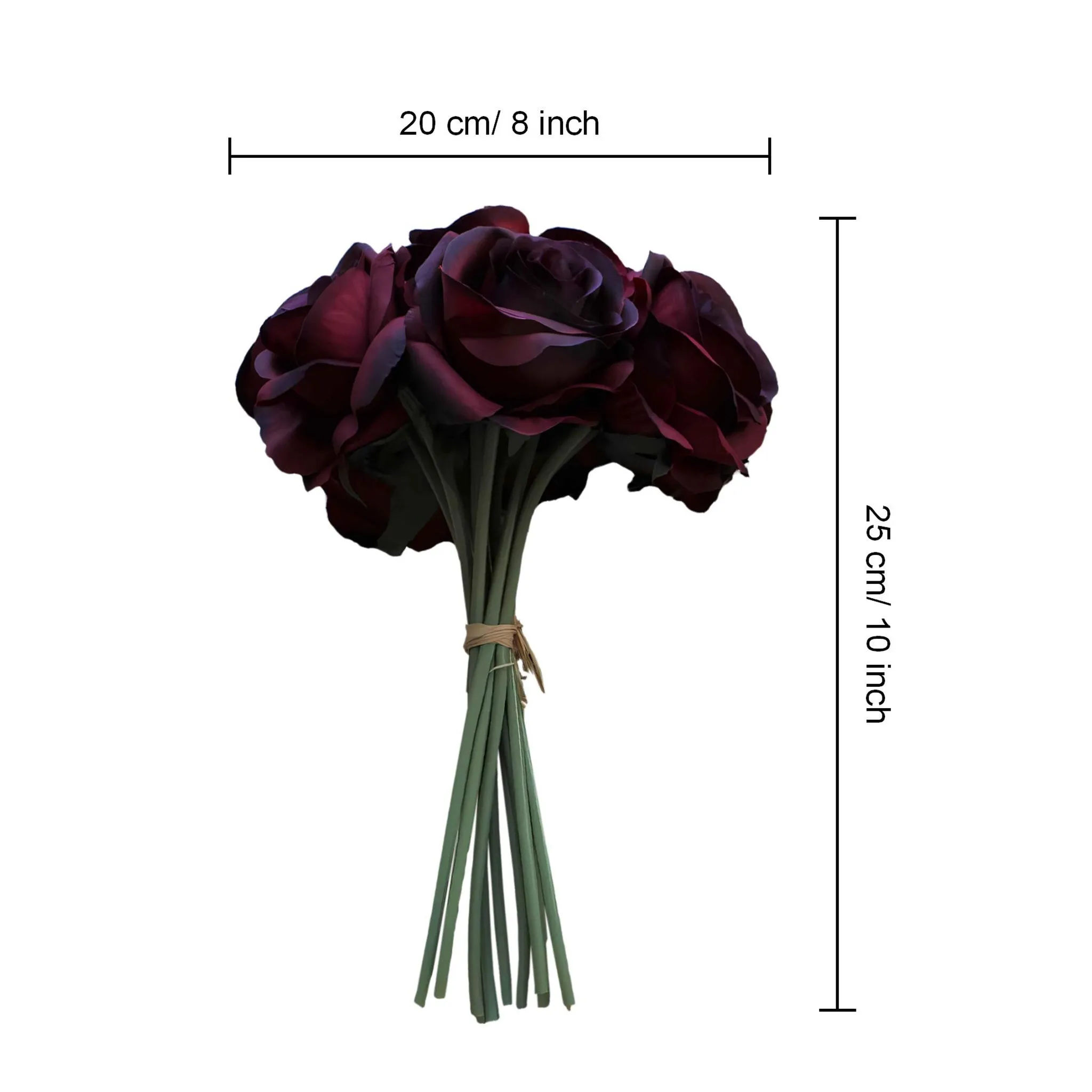 Burgundy Roses Bouquet Artificial Wedding Flowers