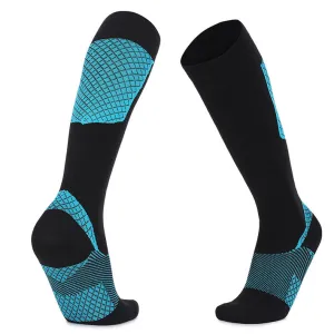 Compression Thickened Bottom Long Socks-Black Blue