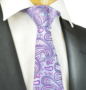 Extraordinary Purple Heart Paisley Design Tie