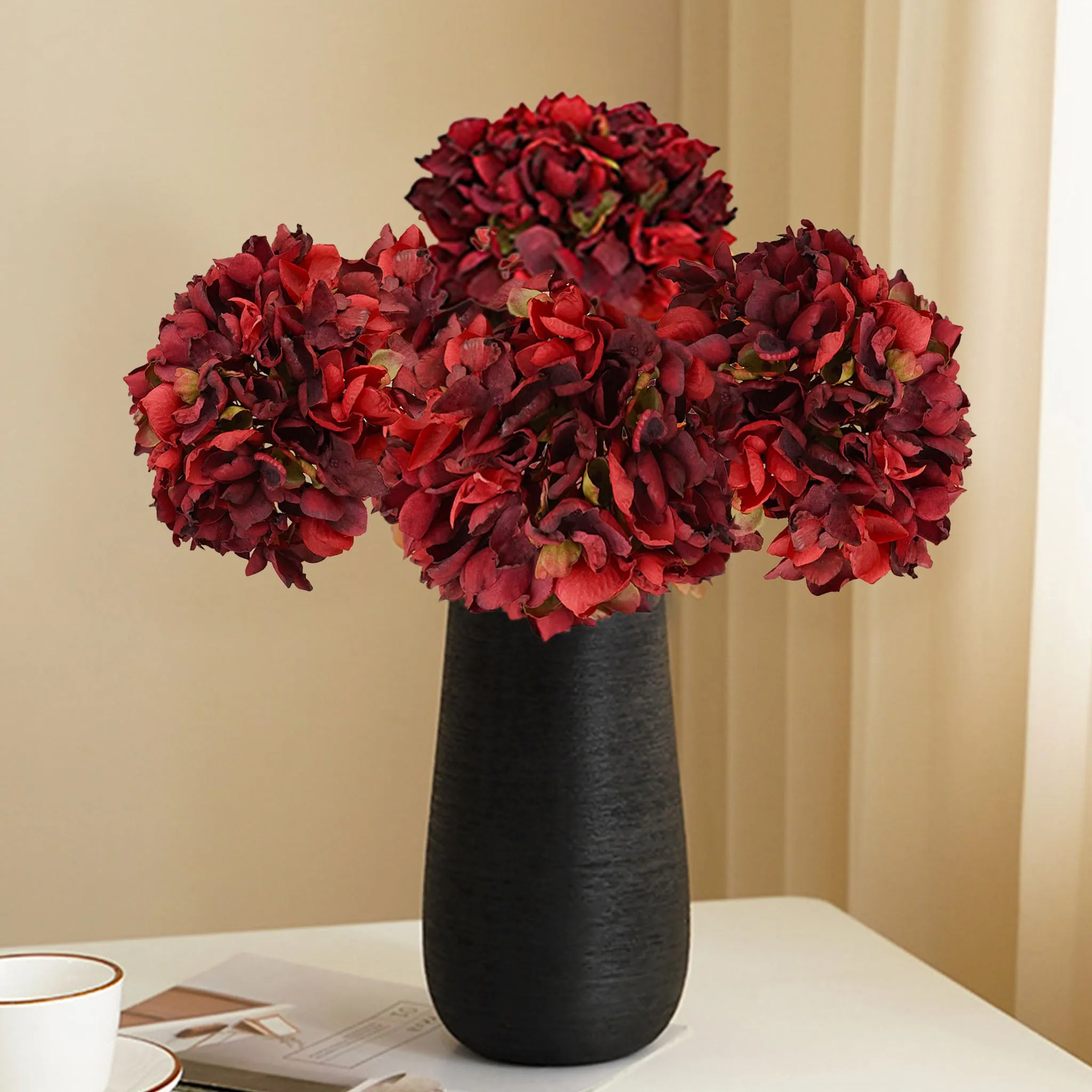 Fall Colors Hydrangea Faux Flowers Home Decor