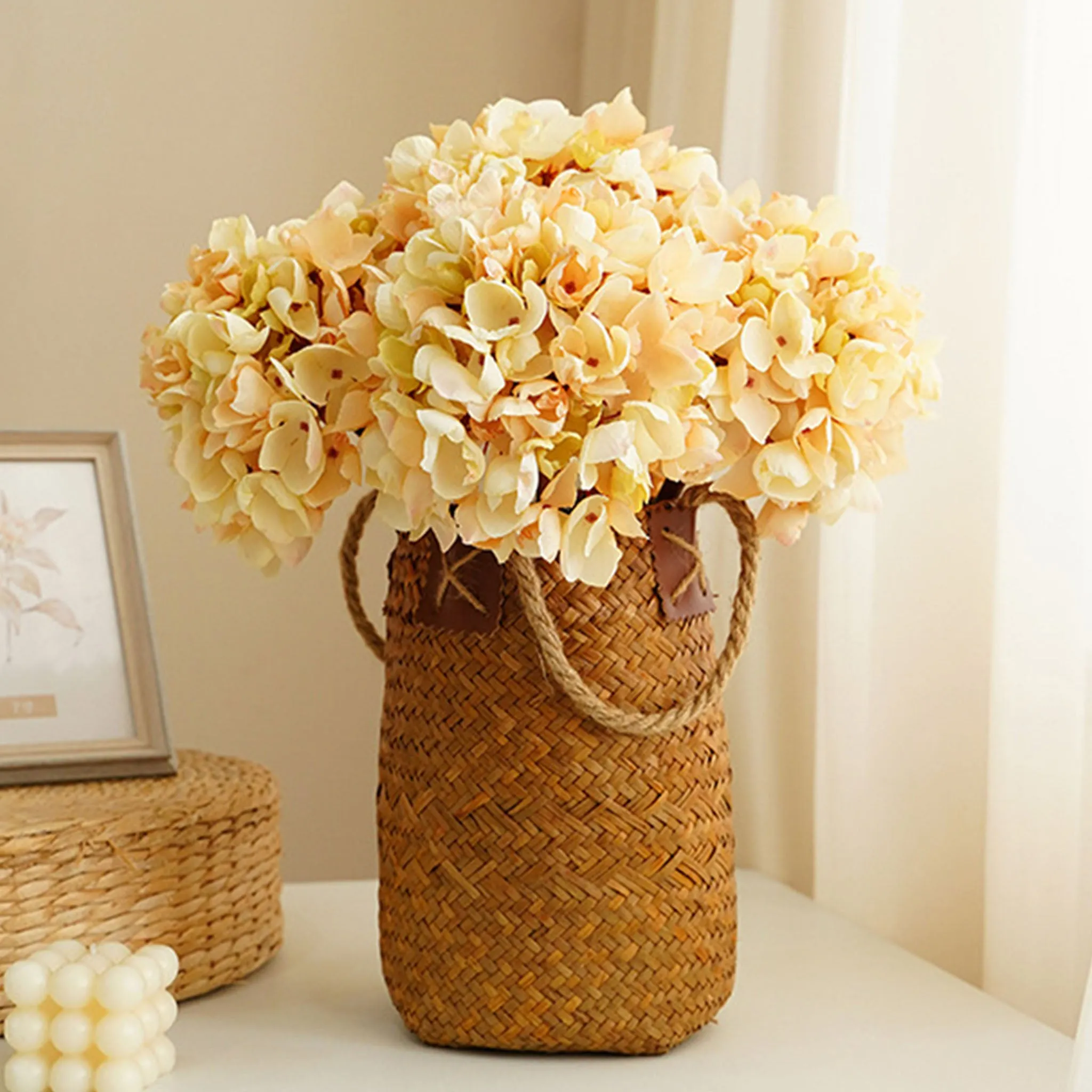 Fall Colors Hydrangea Faux Flowers Home Decor