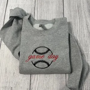 Game Day Embroidered Sweatshirt, Women's Embroidered Sweatshirts