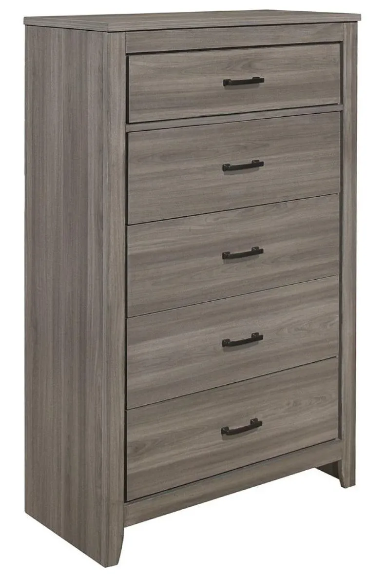 Homelegance Waldorf 5 Drawer Chest in Dark Gray 1902-9