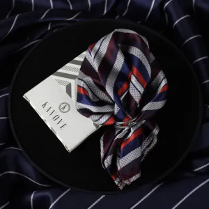 Kovove Classy Blue Striped Pocket Square For Men