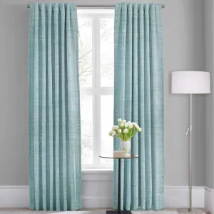 Lauren Taylor - Lino Faux Linen Back Tab Panel 52x84", Aqua