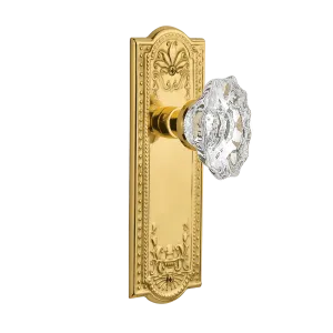 Meadows Long Plate with Chateau Knob in Polished Brass