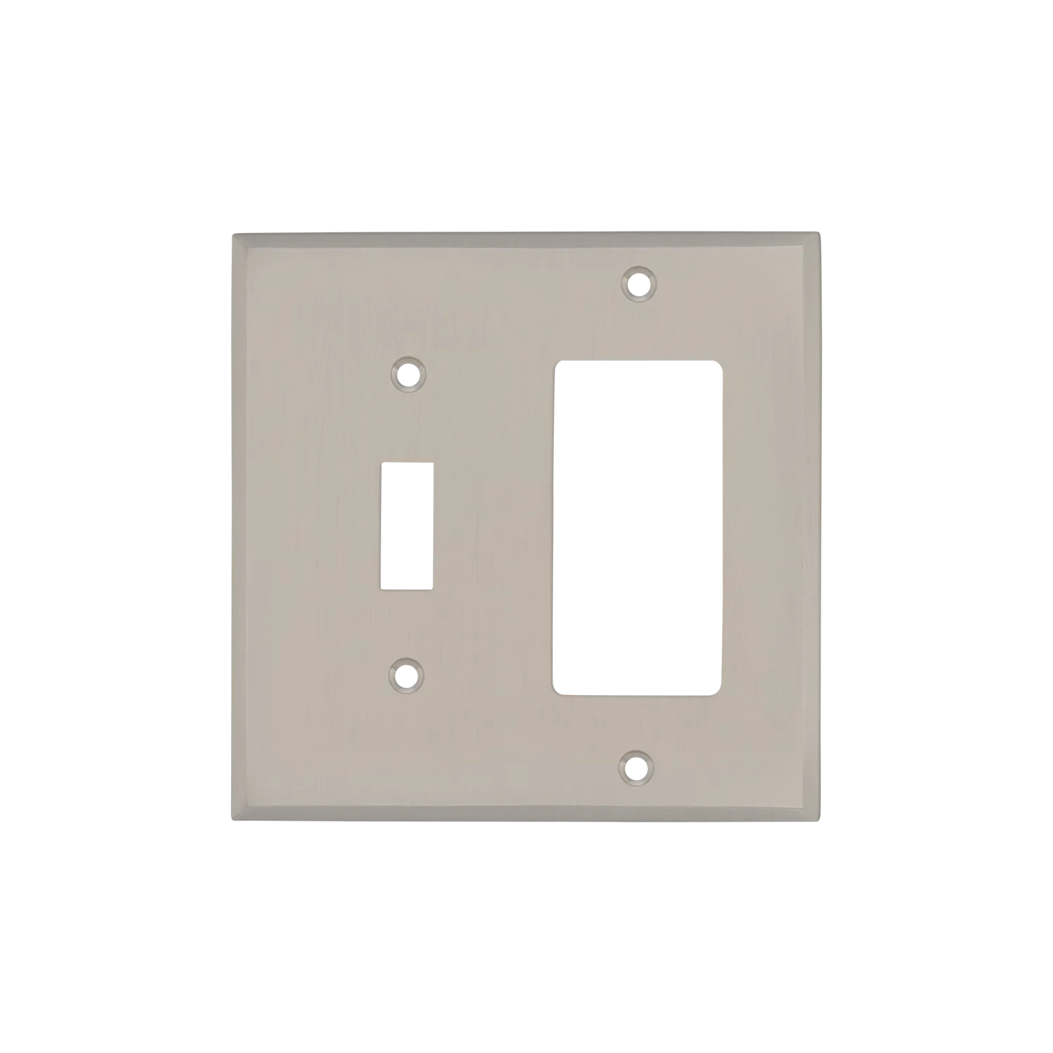 New York Switch Plate with Toggle and Rocker in Satin Nickel