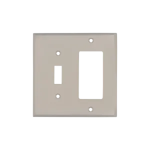 New York Switch Plate with Toggle and Rocker in Satin Nickel