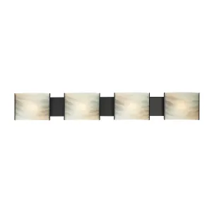 Pannelli 41" 4 Light Vanity Light in Honey Alabaster Glass & Oil Rubbed Bronze