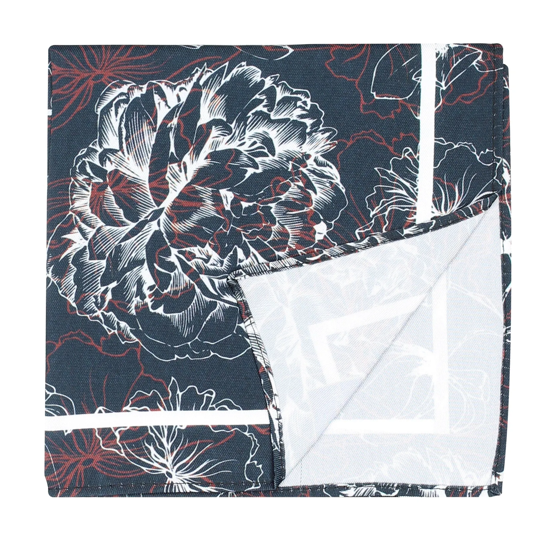 Peluche Floral Abstract Pocket Square For Men