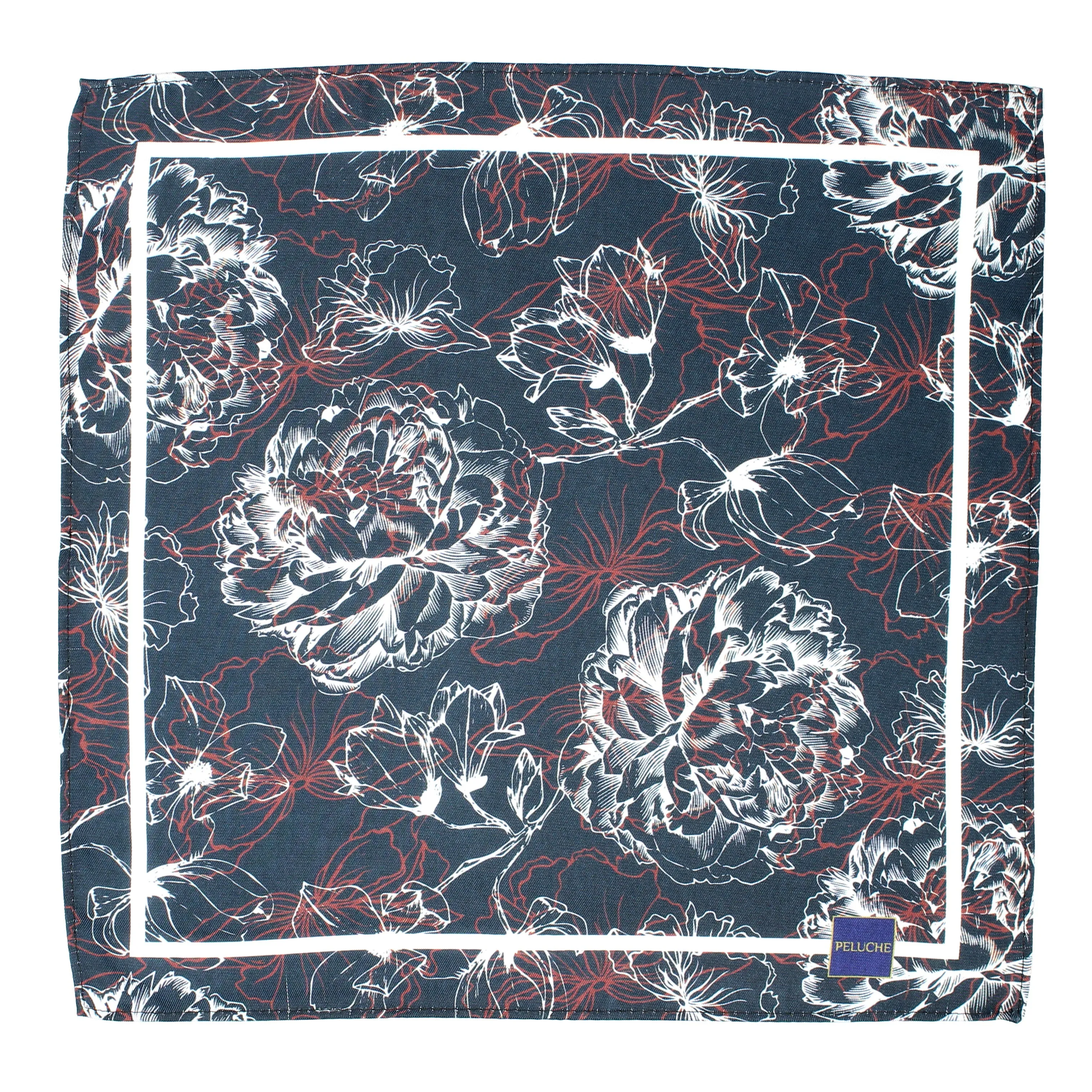 Peluche Floral Abstract Pocket Square For Men