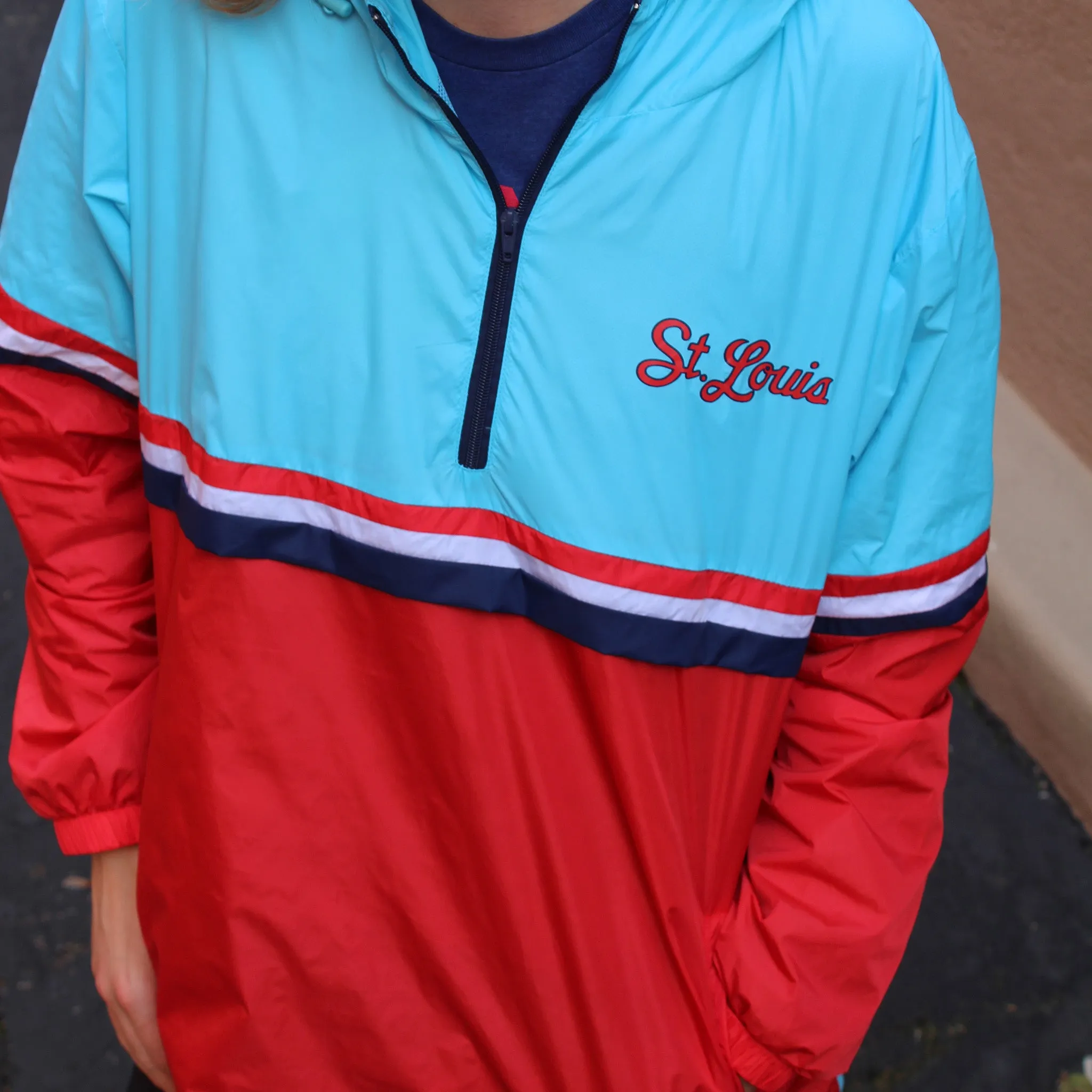 Retro Unisex Anorak Windbreaker - Powder Blue