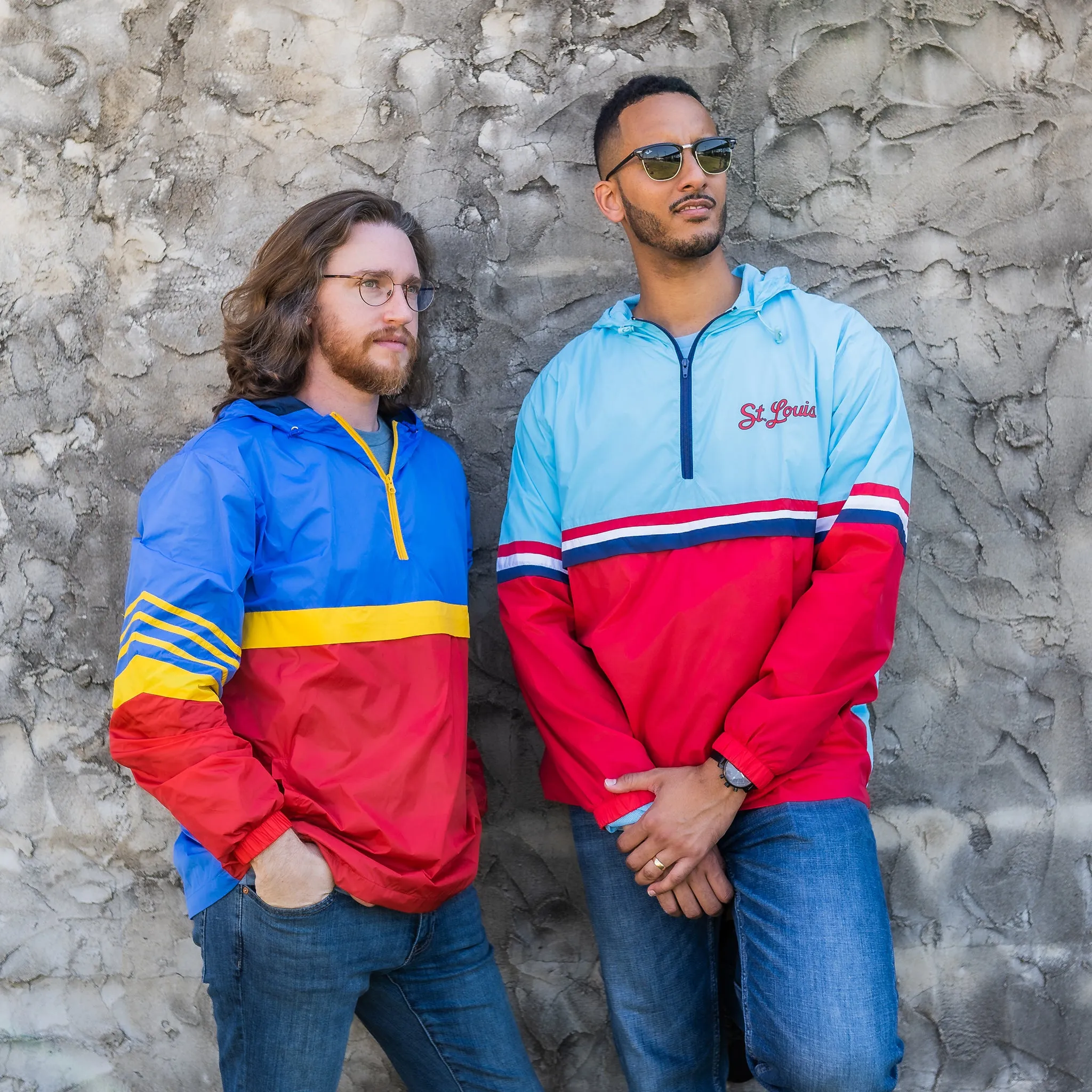 Retro Unisex Anorak Windbreaker - Powder Blue