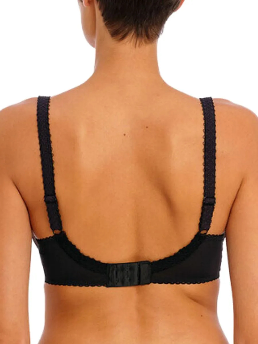 Rose Blossom Plunge Bra - Black