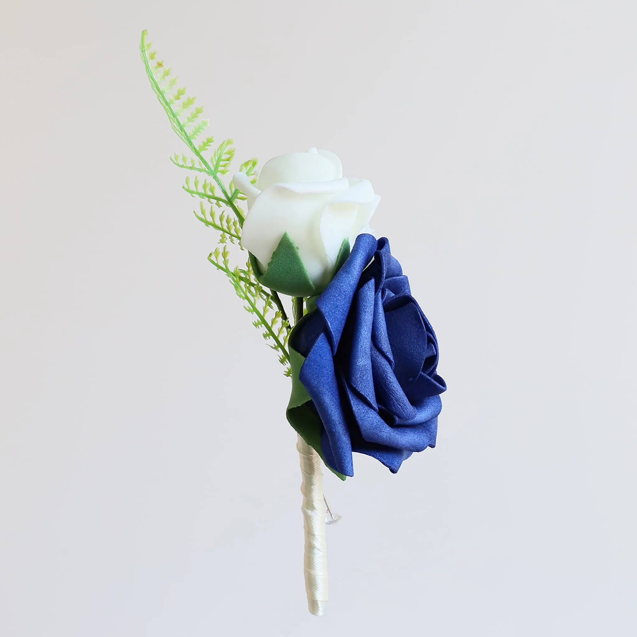 Royal Blue Prom Corsage Best Man Boutonniere Fake Rose