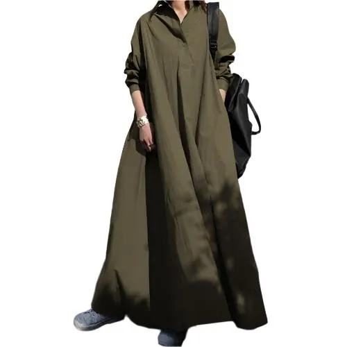 TEEK - Casual  Long Sleeve Linen Dress