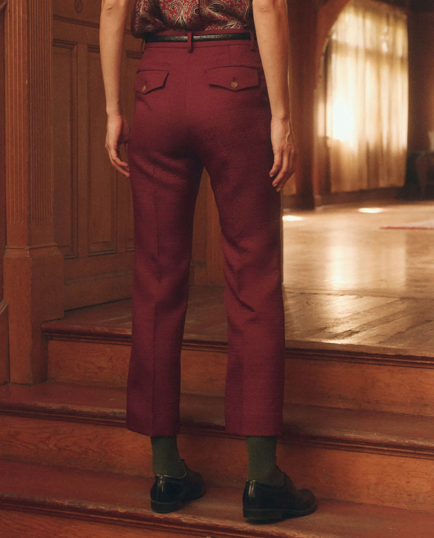 The Geo Jacquard Prim Trouser. -- Mulled Wine