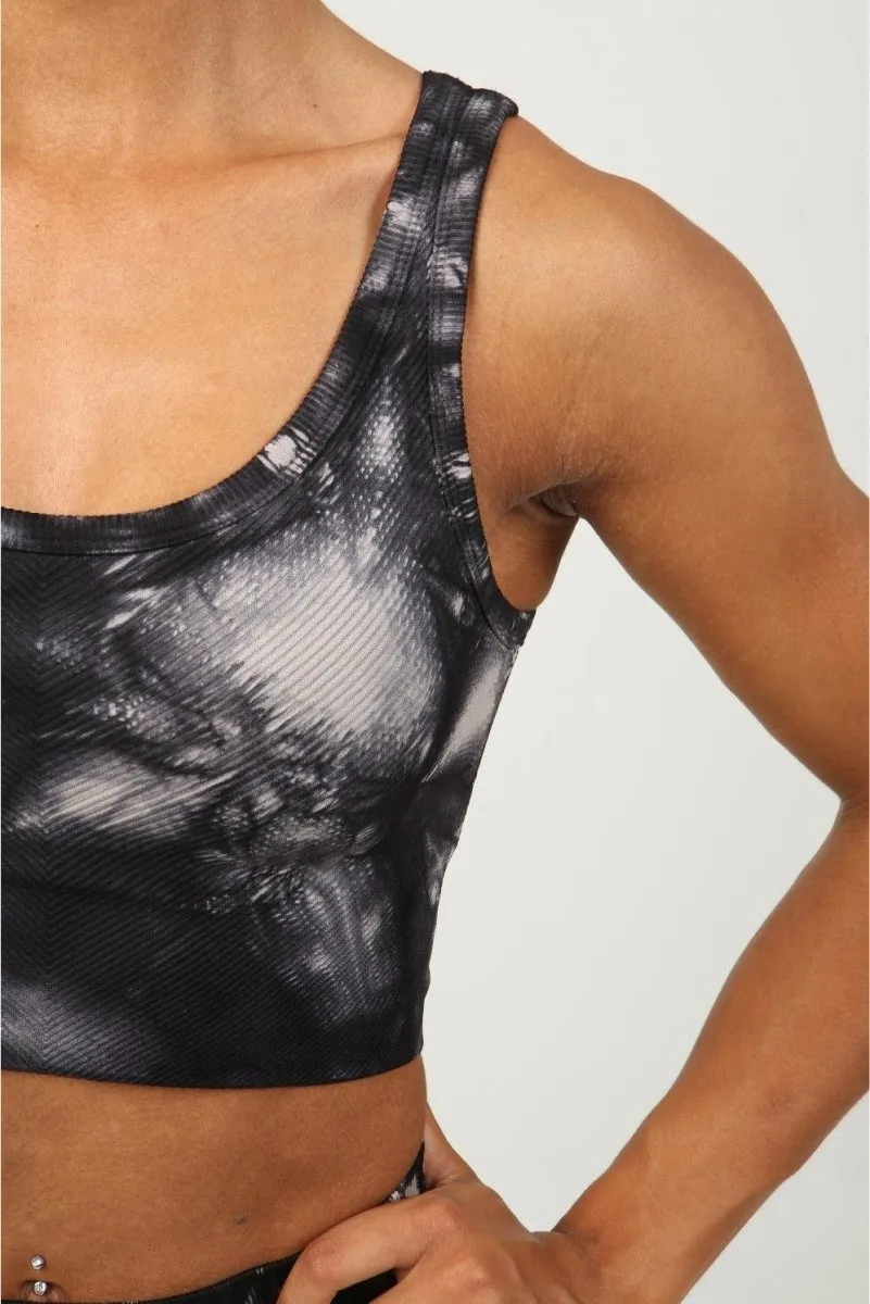 Tie Dye Sports Bra - Smoky Charcoal