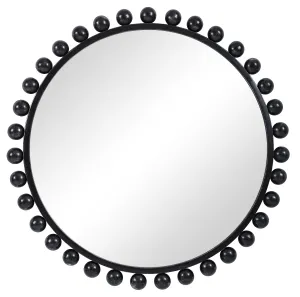 Uttermost Cyra Black Round Mirror