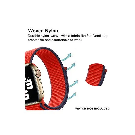 Woven Nylon Strap For Apple Watch 42/44/49mm-RED